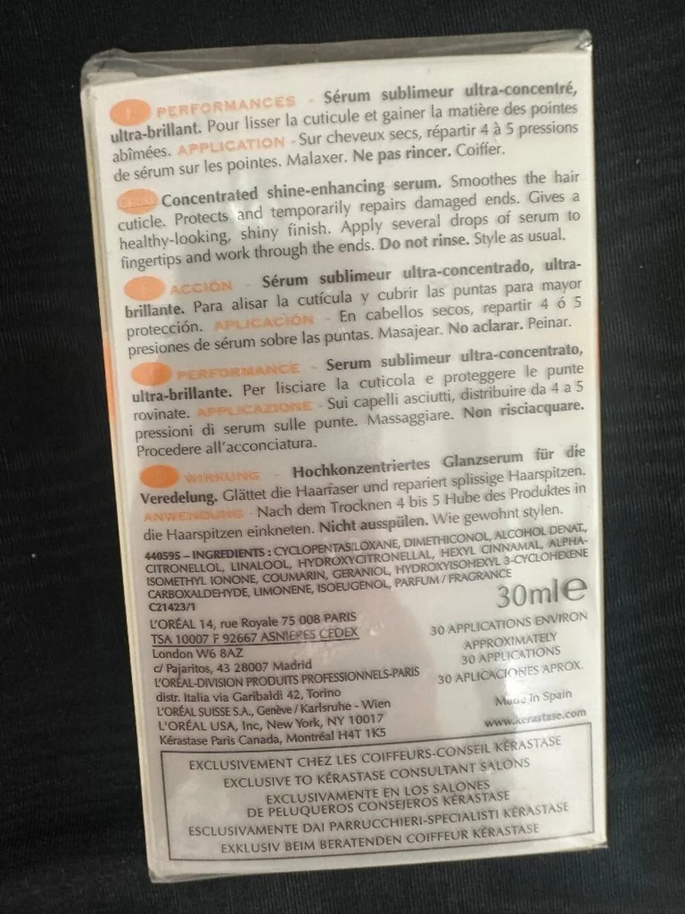 Discontinued Kérastase Nutritive Nutri-Sculpt Serum 30ml Sealed